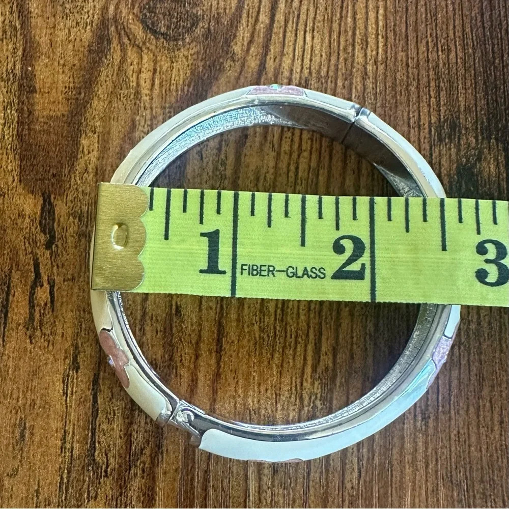 Bracelet ivory , pink flowers romantic, cottage feminine,prairie,victorian - Picture 8 of 8